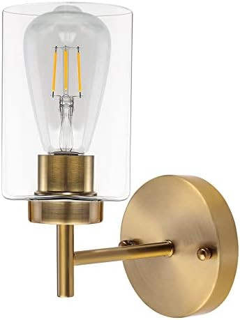ETONIMERR Brass Wall Sconce 1-Light with Glass Shade, Brushed Gold Wall Light Fixture Indoor, Ind... | Amazon (CA)