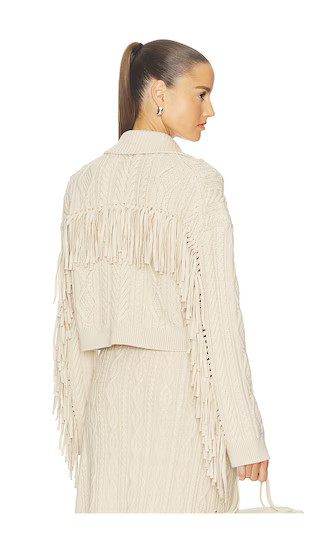Virginia Cropped Cardigan in Sand | Revolve Clothing (Global)