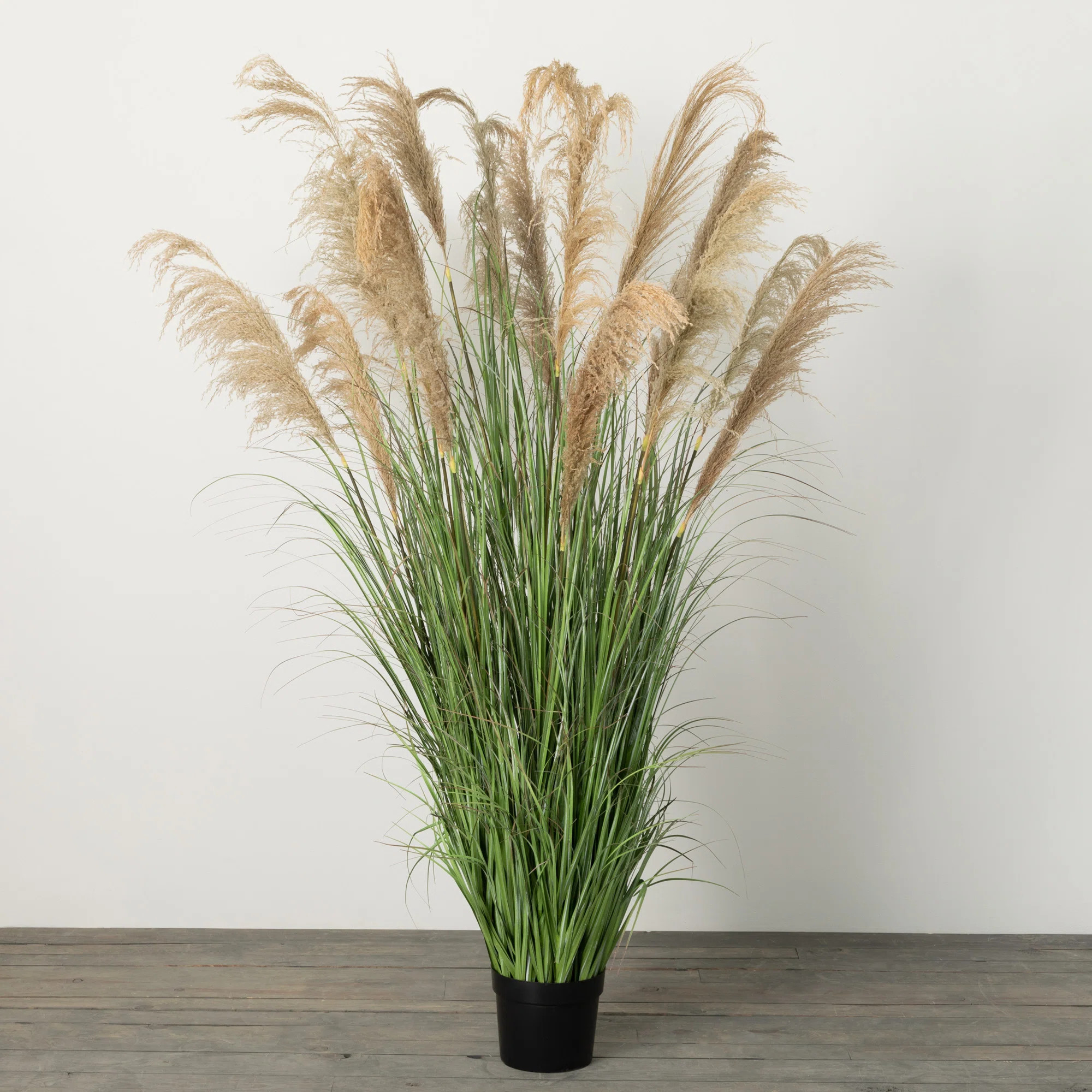 Rich Sienna 76'' Faux Plume Grass Plant in Planter | Birch Lane