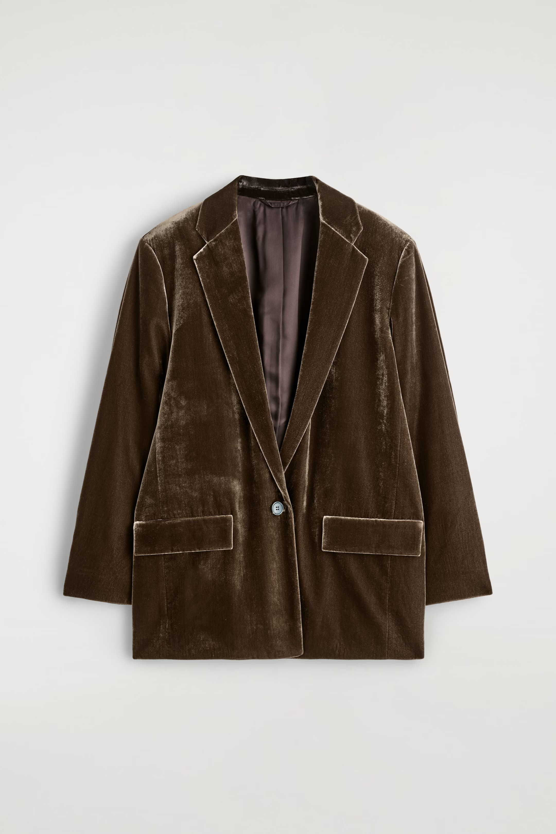 SINGLE-BREASTED VELVET BLAZER - BROWN | COS GB | COS UK