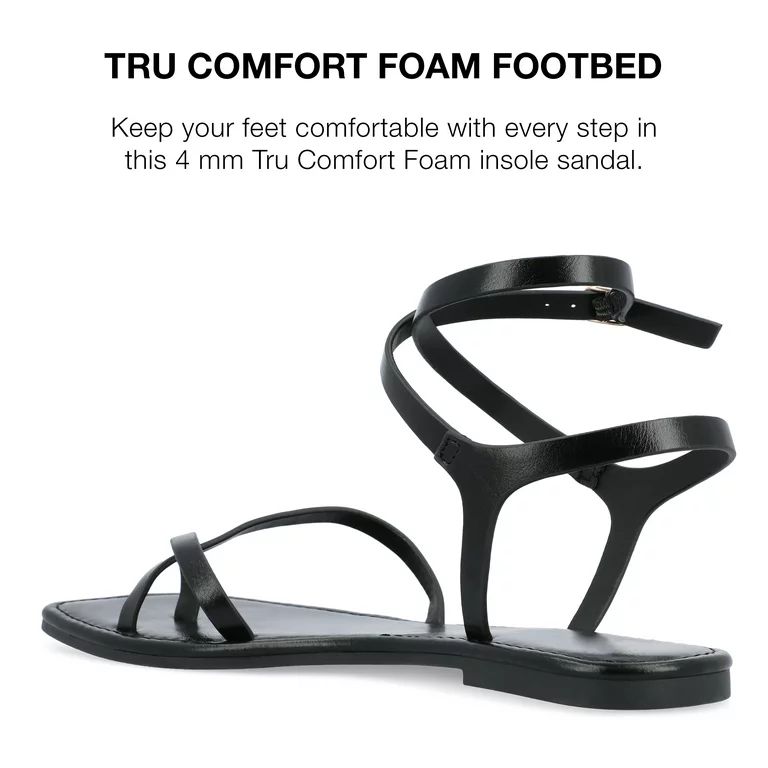 Journee Collection Womens Charra Tru Comfort Foam Buckle Flat Sandals | Walmart (US)