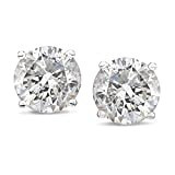Amazon Collection 14k White Gold Round-Cut Diamond Stud Earrings (1cttw, J-K Color, I2-I3 Clarity) | Amazon (US)