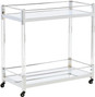 Signature Design by Ashley Chaseton Glam Bar Cart with 2 Shelves, Silver Finish | Amazon (US)