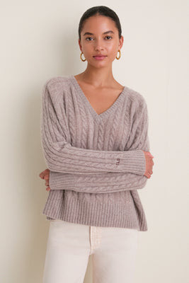 Wheat Cashmere Cable Knit Alice Sweater | Tuckernuck (US)