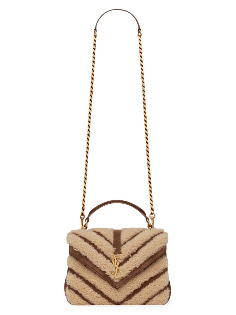 College Medium Chain Bag In Suede And Shearling | Saks Fifth Avenue