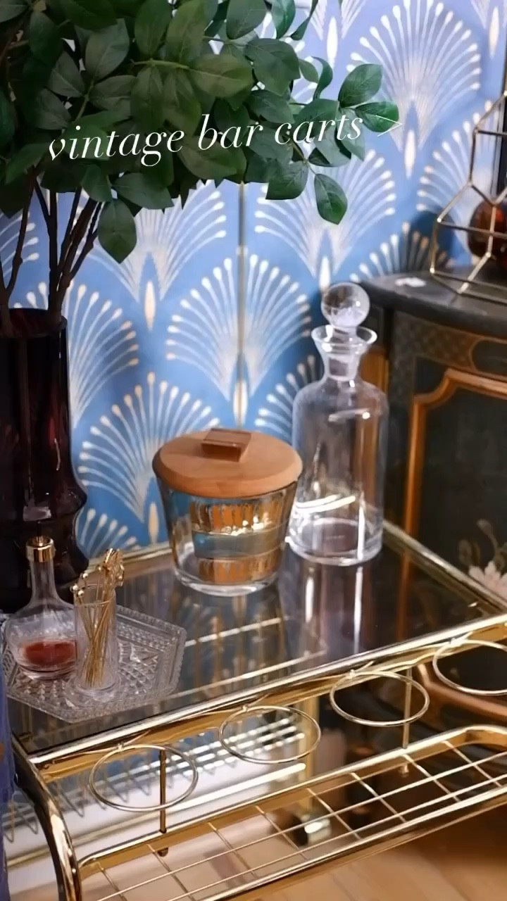 I just love this vintage bar cart so much! One of my favorite estate sale finds, I scored this beauty with a matching vanity seat and glass side table for $20!

This is my standard set up, with my bar cart behind the bar to display bitters I use frequently in these beautiful bottles for easy access, but what I love about bar carts is how they are portable and there are infinite possibilities with how to use them! I often move them around when hosting to set up cocktail stations or decor. I’ve linked a few of my favorite bar carts in stories if you are prepping for some holiday gatherings!

Are you a bar cart fan or more into bar cabinets like the one I shared awhile back?

#kshomebar #homebar #cocktails #bitters #barcart

#LTKhome #LTKfindsunder100