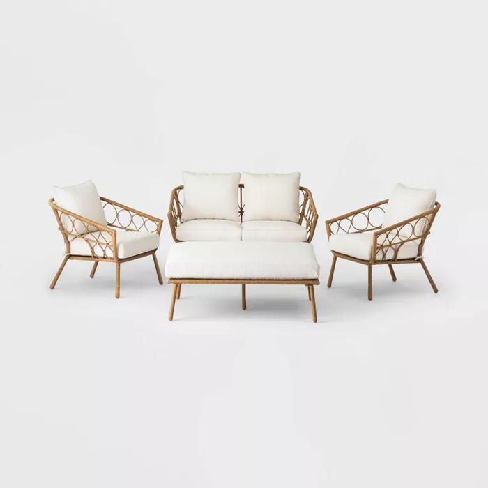 Britanna 4pc Conversation Set with Ottoman - Opalhouse™ | Target