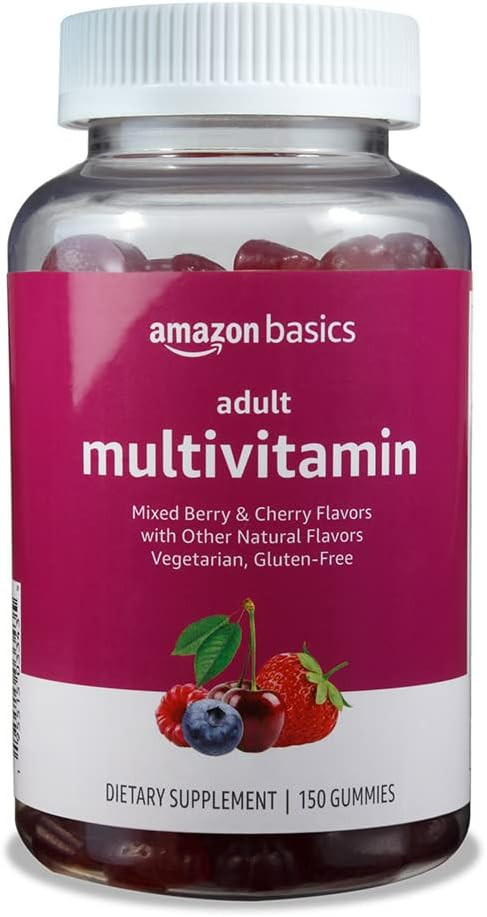 Amazon Basics Adult Multivitamin, 150 Gummies, 75-Day Supply, Mixed Berry & Cherry (Previously So... | Amazon (US)