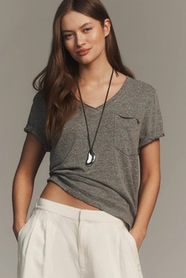 Quinn Short-Sleeve V-Neck Tee by Pilcro | Anthropologie (US)