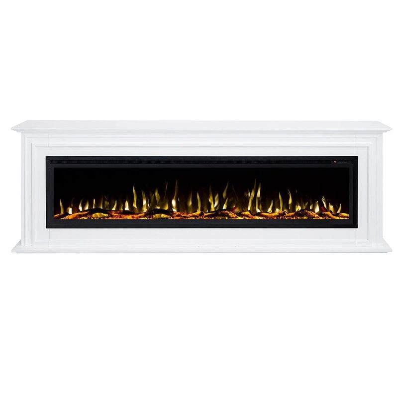 Concerto 1500W 72 Inch Electric Fireplace Insert with Eton White Mantel Suite | MyDeal - AU