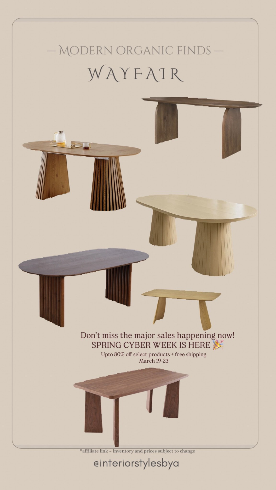 Spring cyber week is here 🎉 major sales happening now - upto 80% off selected products with free shipping! Now is the chance to grab what you were eyeing on for long! 

#contemporary #design #diningtable #stylinginspo

#LTKcanada #LTKhome #LTKsale