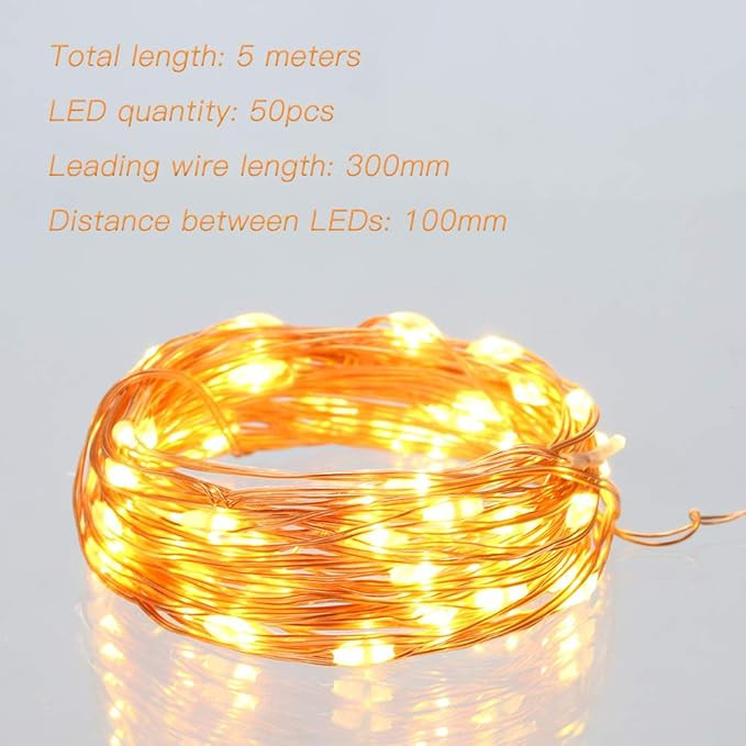 Ariceleo Led Fairy Lights Battery Operated, 1 Pack Mini Battery Powered Copper Wire Starry Fairy ... | Amazon (US)