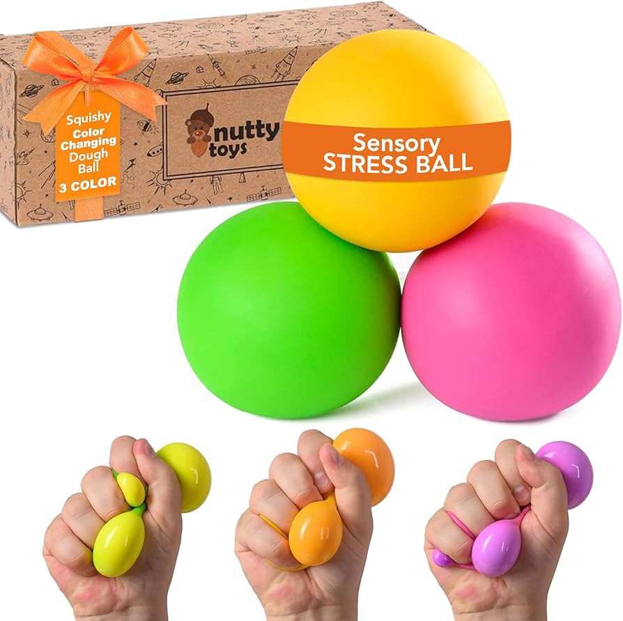 NUTTY TOYS Sensory Stress Balls for Kids & Adults - Squishy Color Changing Dough Ball, Top Autism... | Amazon (US)