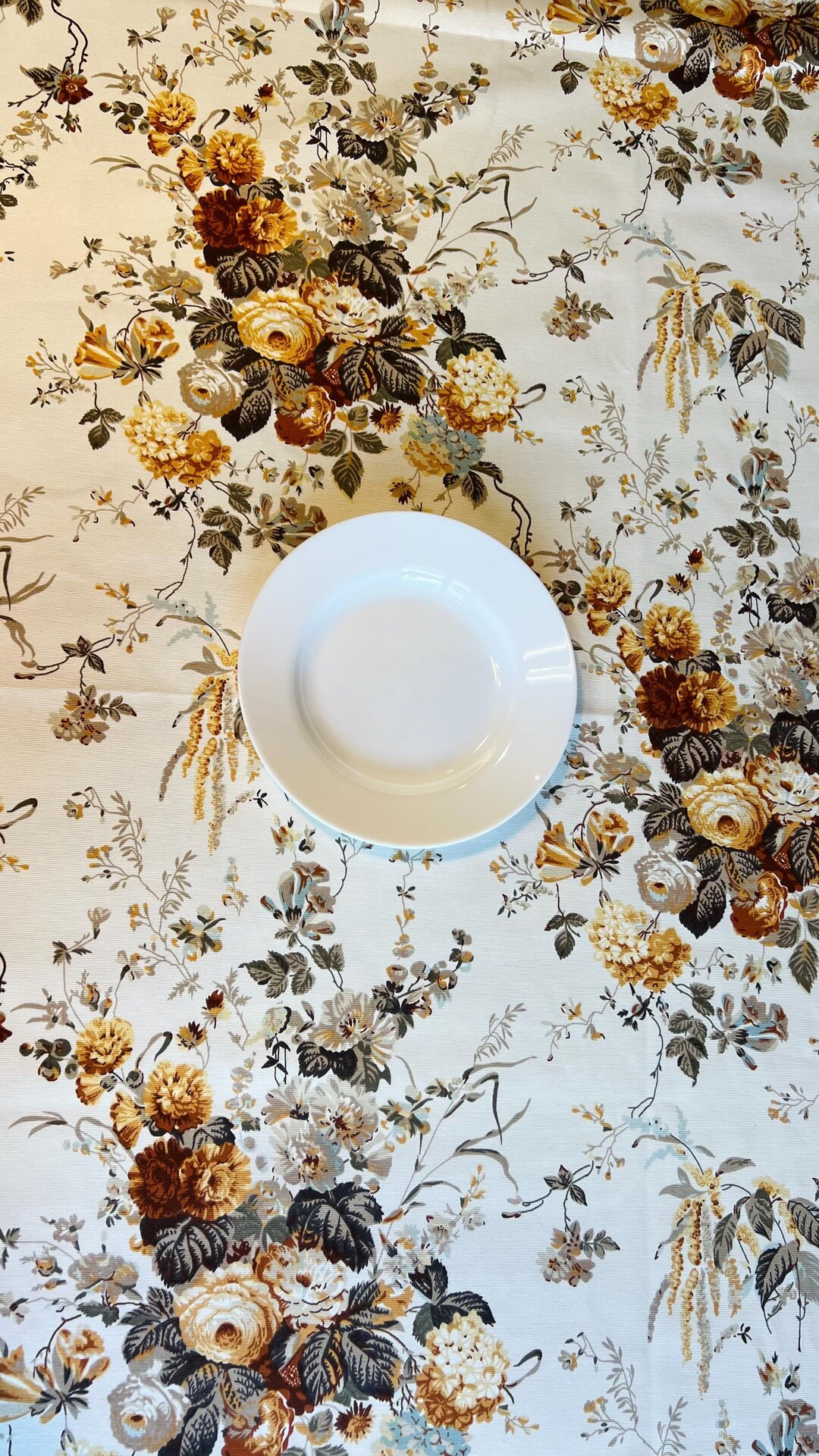 Gold roses tablecloth, big gold waterproof table cover, teflon tablecloth, dirty-proof fitted squ... | Etsy (US)