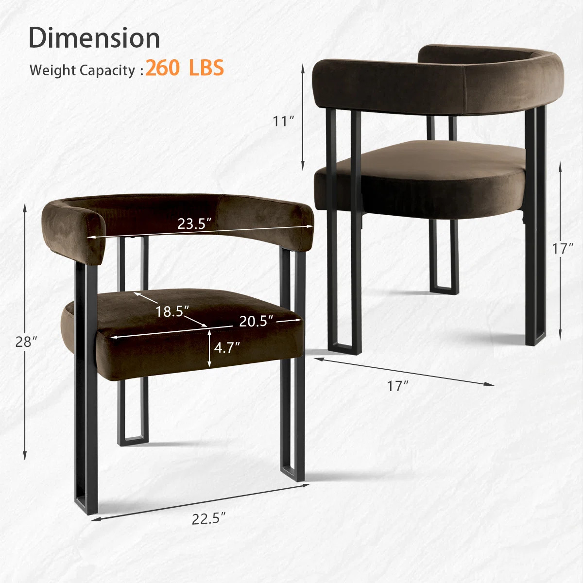 Adelyn 17" Seat Height Velvet Upholstered Kitchen Dining Armchair | Wayfair North America