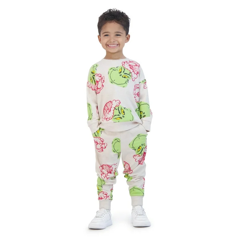 Dr. Seuss The Grinch Toddler Printed Sweatshirt and Jogger Set, Sizes 2T-5T | Walmart (US)