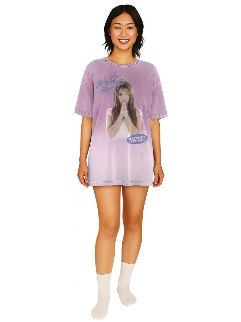 Brtiney Women's Oversized Sleep Shirt, Sizes XS-3X | Walmart (US)