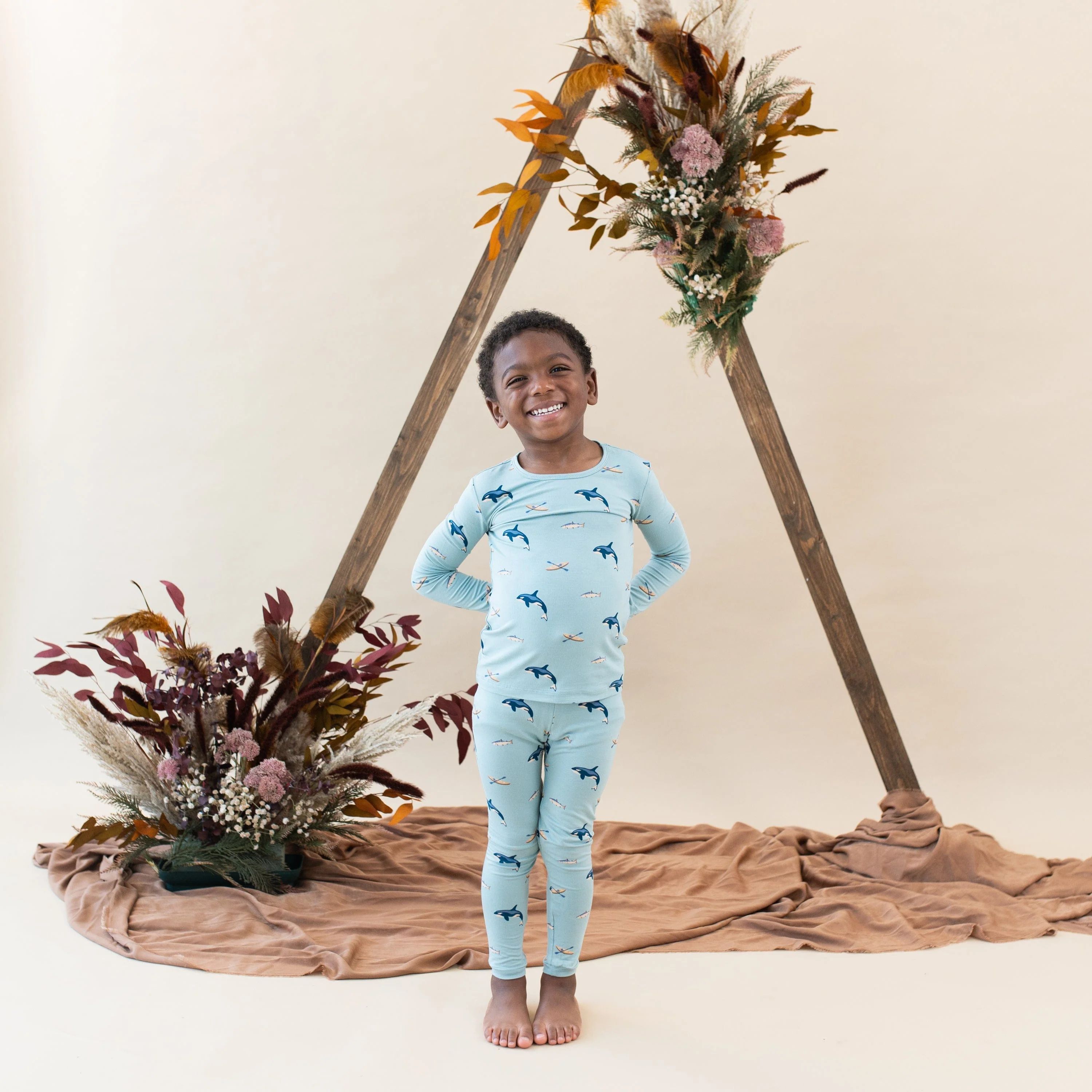 Long Sleeve Pajamas in Coastline | Kyte BABY