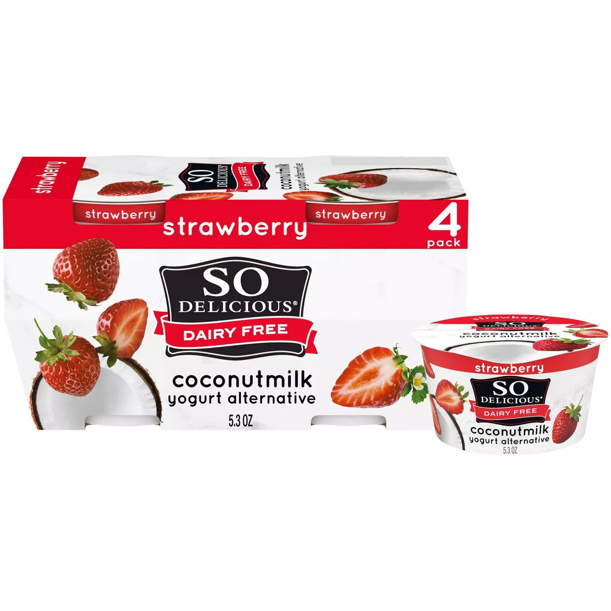 So Delicious Dairy Free Strawberry Coconut Milk Yogurt - 4ct/5.3oz Cups | Target