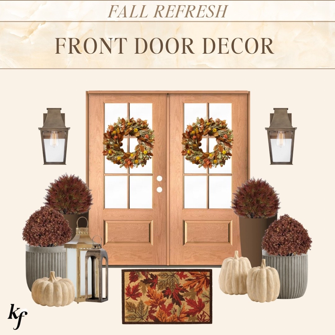 Fall is the perfect time to cozy up your entryway and make your home feel warm and inviting right from the first step. Here’s how I layer in seasonal charm for that welcoming curb appeal:
1️⃣ Start with a statement wreath – I always choose something oversized and full of texture. Think dried leaves, mini pumpkins, faux eucalyptus, or wheat bundles. Nothing smaller than 22 inches—it should fill the space and make a bold first impression.
2️⃣ Layer your planters – Mix tall faux branches like maple or olive with real fall florals like mums, cabbages, or pansies. Vary heights, tuck in gourds or mini pumpkins, and use cozy containers like woven baskets or rustic ceramic pots to add charm and dimension.
3️⃣ Add fall accents – This is where you can really get creative. Layer in solar lanterns, clusters of pumpkins, candle-filled hurricane jars, or even cozy plaid throws draped on a bench. It’s those thoughtful little extras that bring the whole space together.
It doesn’t take much to bring the magic of fall right to your doorstep 🍁 Save this post for inspo and tag me if you decorate your porch this season!

#LTKSeasonal #LTKHome
