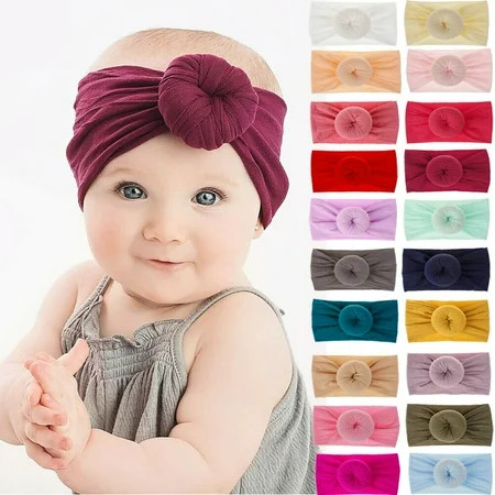 SUNSIOM Toddler Girls Baby Soft Bow Hairband Headband Stretch Turban Knot Head Wrap | Walmart (US)
