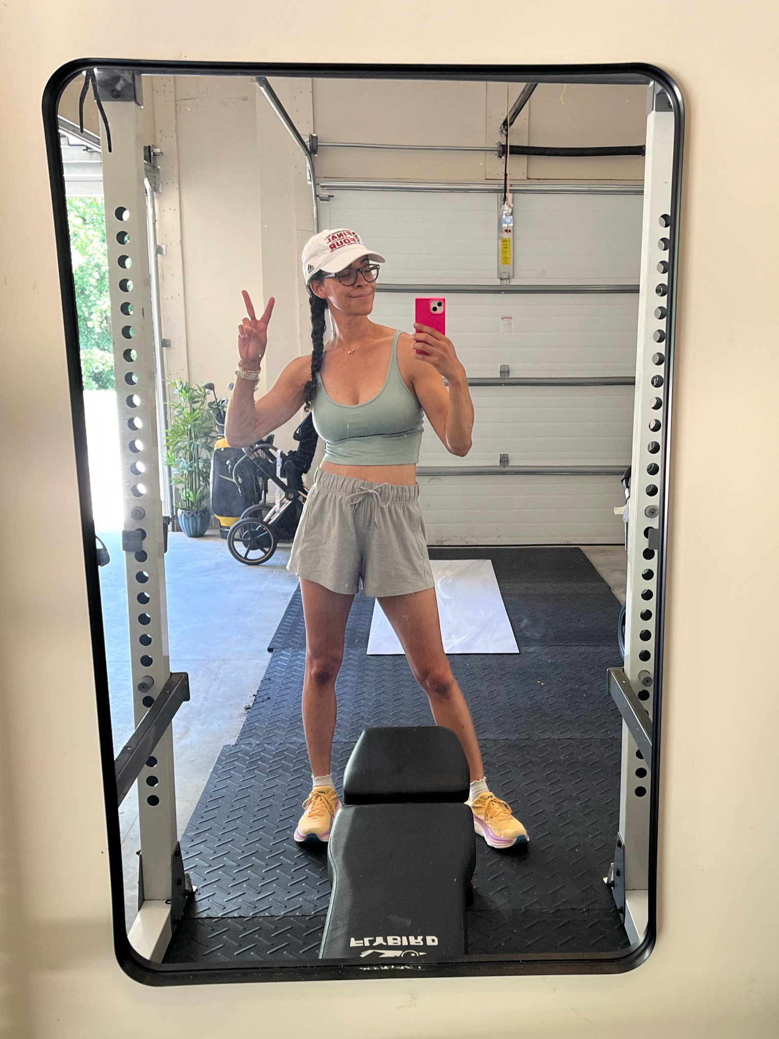 Saved it for last, but *actually* did my workout today! Wearing a Medium in top and shorts  