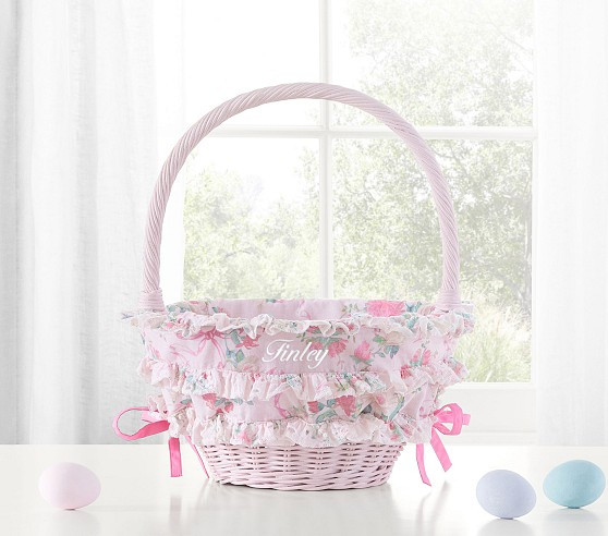 LoveShackFancy Cabbage Rose Easter Basket Liners & Bow | Pottery Barn Kids