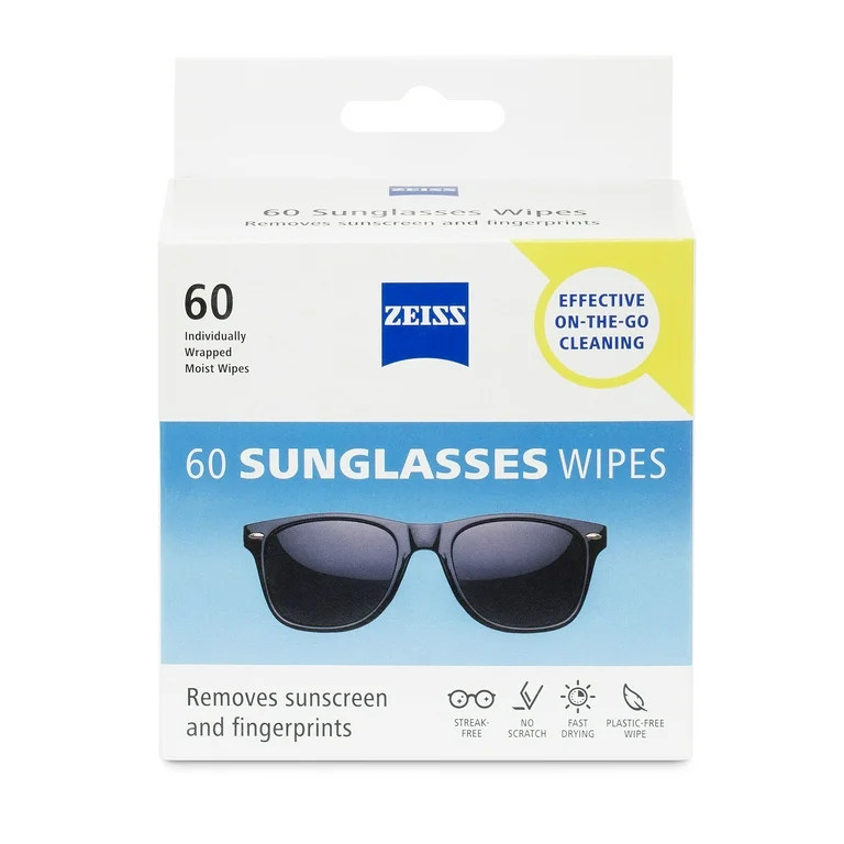 ZEISS Gentle and Thorough Cleaning Sunglass Lens Cleaner Wipes, 60 Count | Walmart (US)