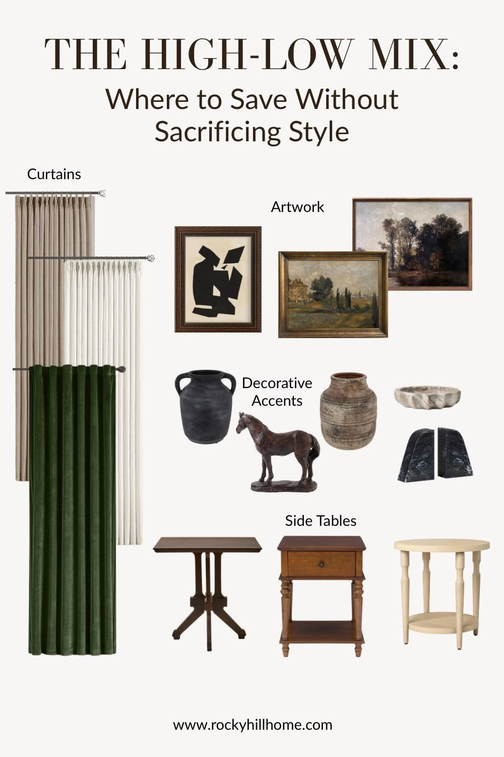 Master the art of high-low interior design with these budget-friendly home decor foundations. Save money on affordable curtains, vintage-inspired artwork, decorative vases, and accent tables so you can splurge on that dream coffee table or lamp! 

#LTKHome