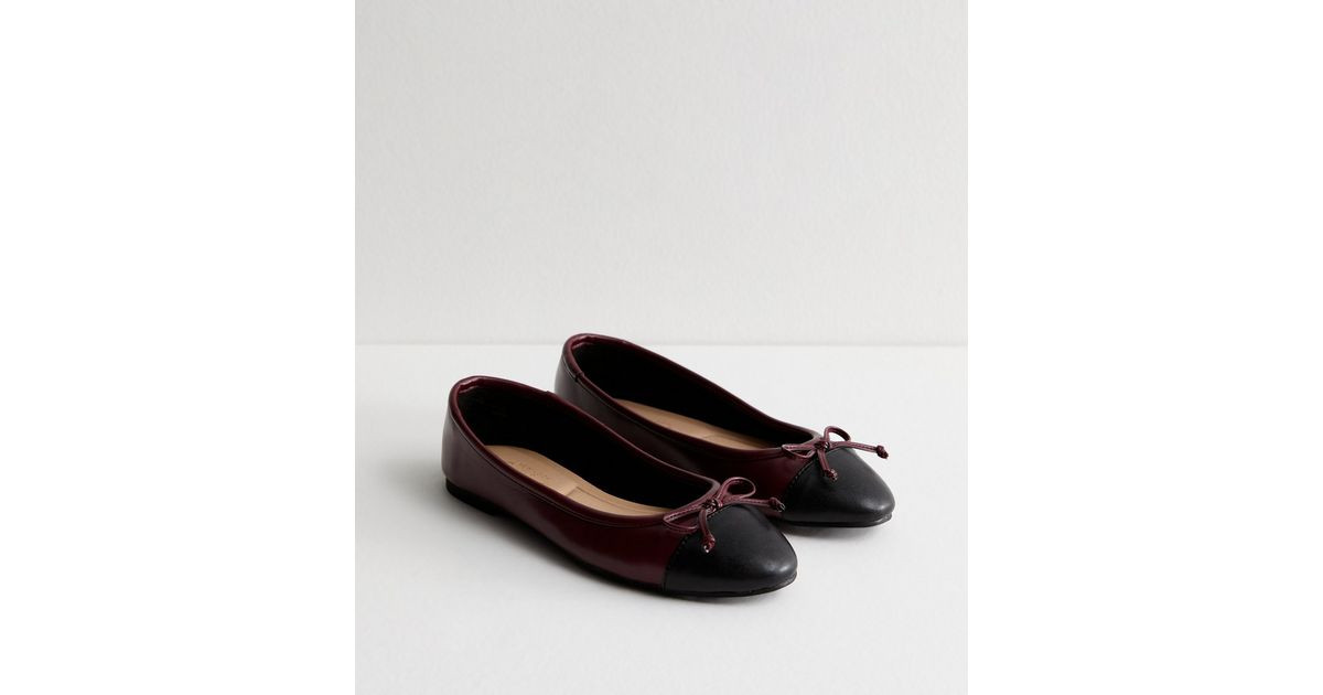 Burgundy Contrast Toe Cap Ballerina Pumps
						
						Add to Saved Items
						Remove from Saved... | New Look (UK)