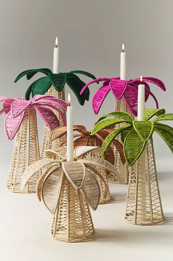 Coro Cora Palm Tree Candleholder | Anthropologie (US)