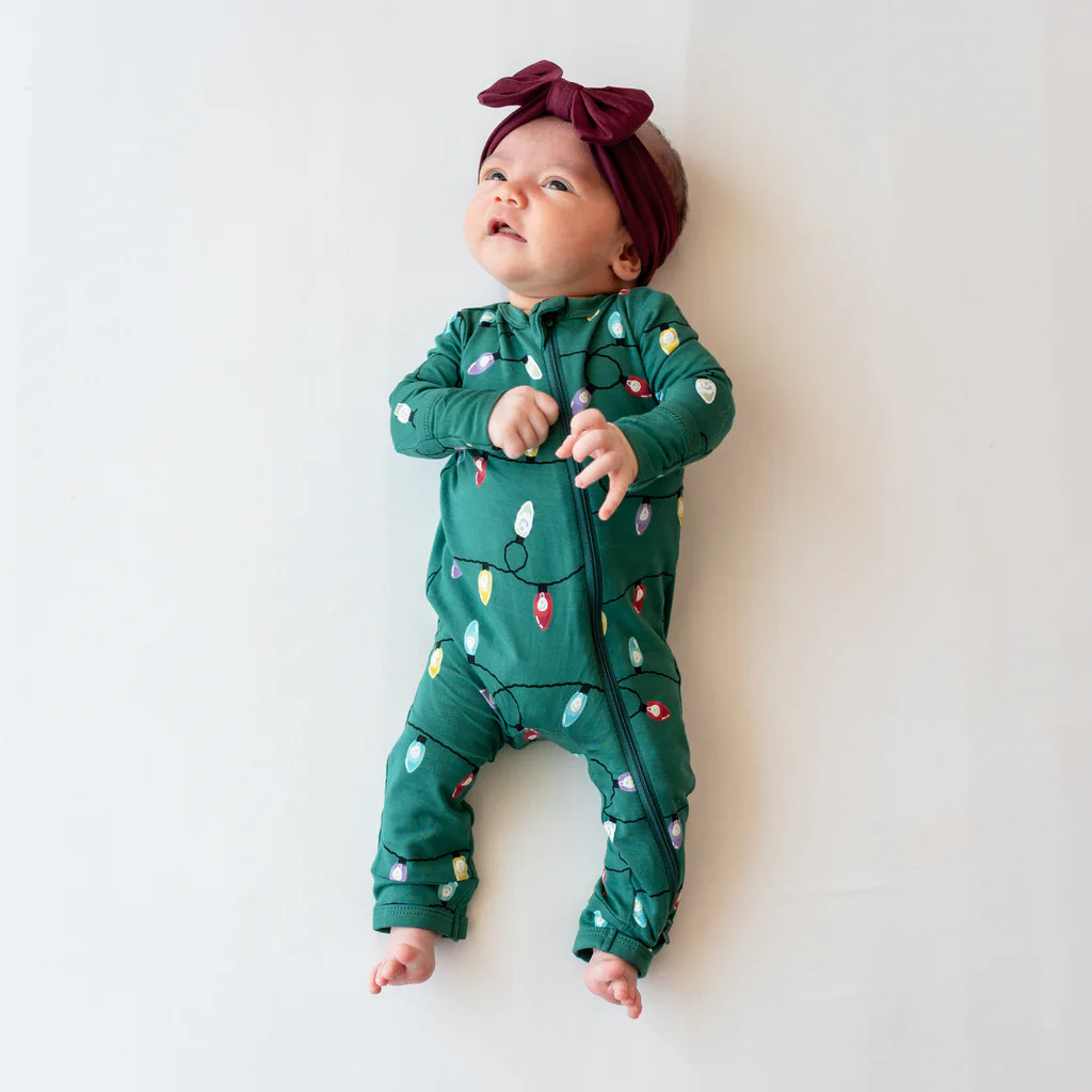 Zippered Romper in Merry and Bright | Kyte Baby