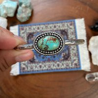 Turquoise Cuff Bracelet, Sterling Silver Bangle, December Birthstone Open Gemstone Bangle Bracelet | Etsy (US)