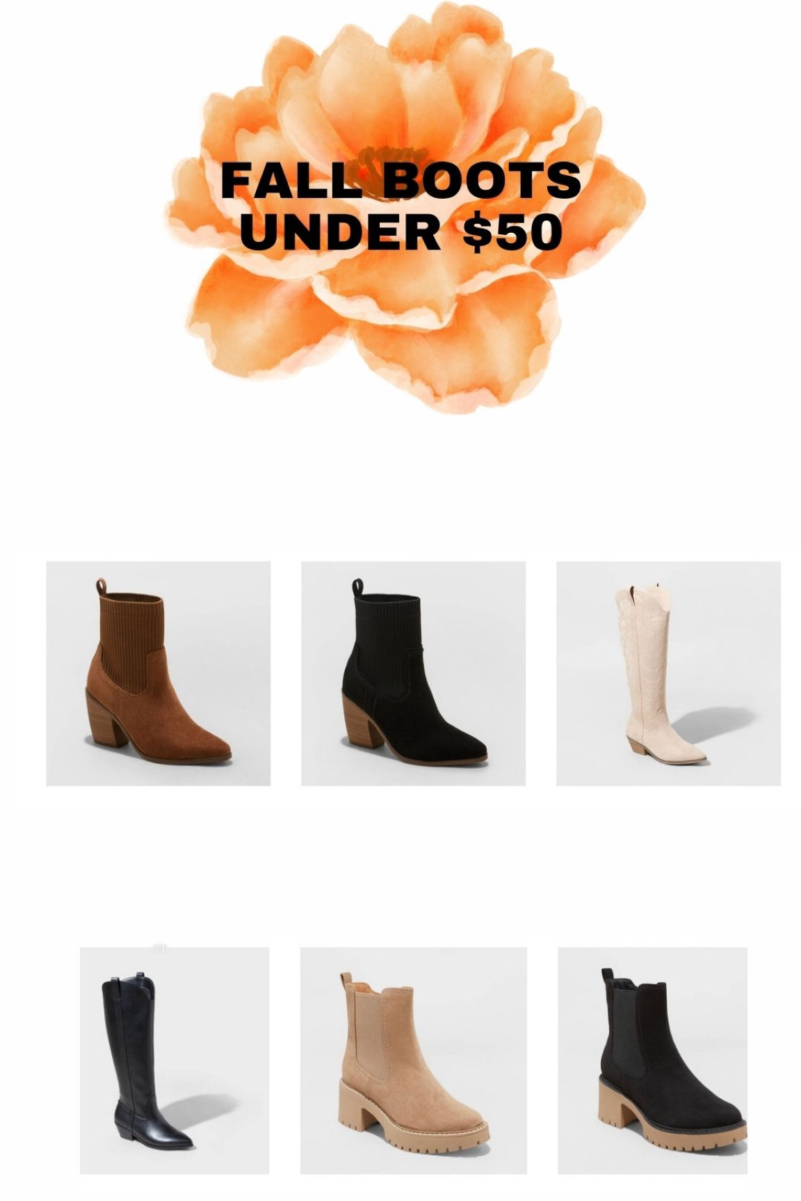 Target Fall boots under $50
Bootie Western Ankle boot


#LTKshoecrush #LTKSeasonal #LTKunder50