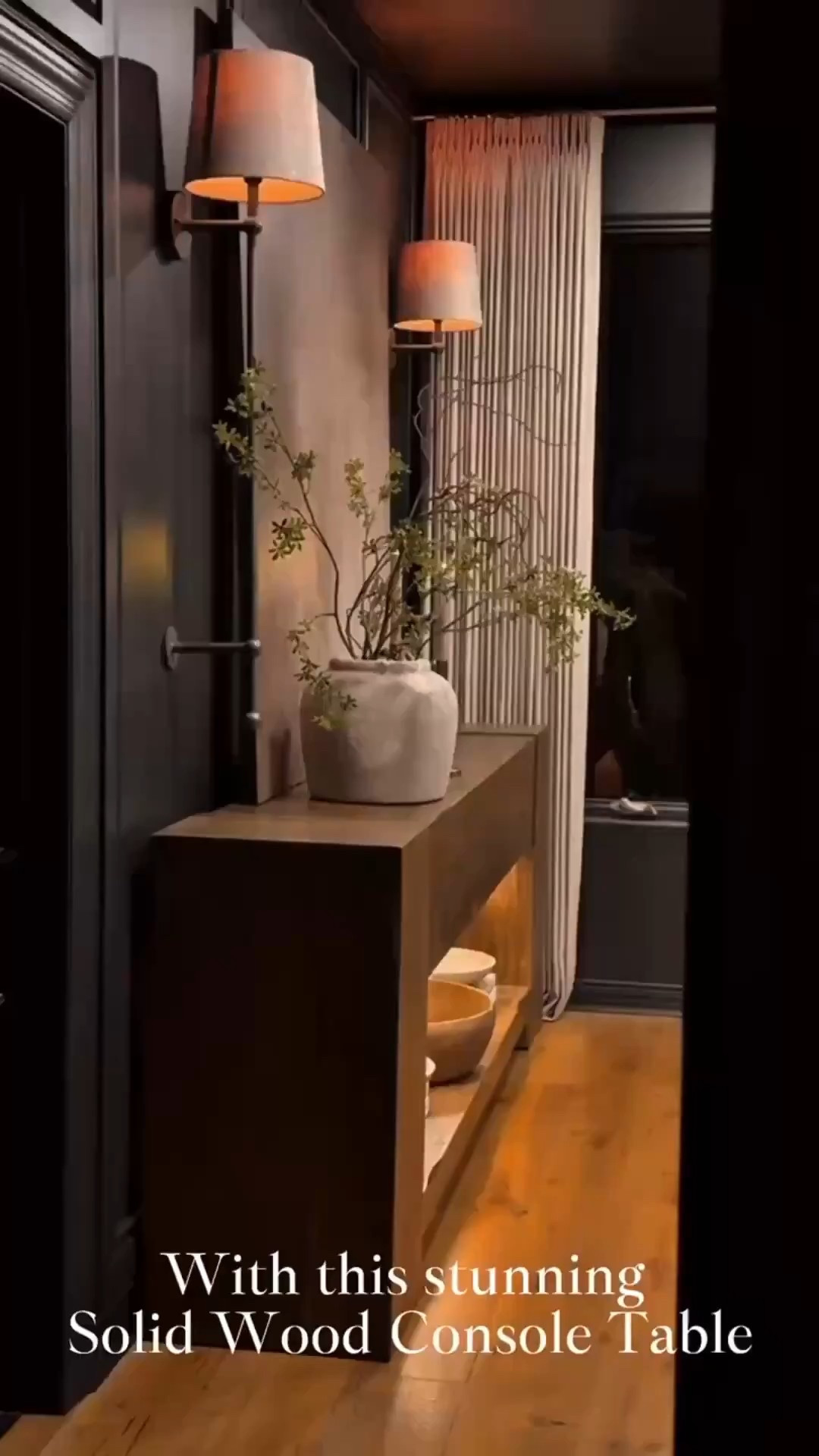 Throw back to when Wayfair transformed my space!

With this stunning solid wood console table. 🤩 It’s warm, elegant, and styled with oversized modern art, chic wall sconces, and natural twig branches. All the elements come together for a truly elevated look. 🤎

#wayfair #wayfairhome #wayfairdecor #consoletabledecor #entrywaydecor #homedecorinspo #modernhome #interiordesign #homestylingideas
#LTKGiftGuide 

#LTKFindsUnder100 #LTKHome