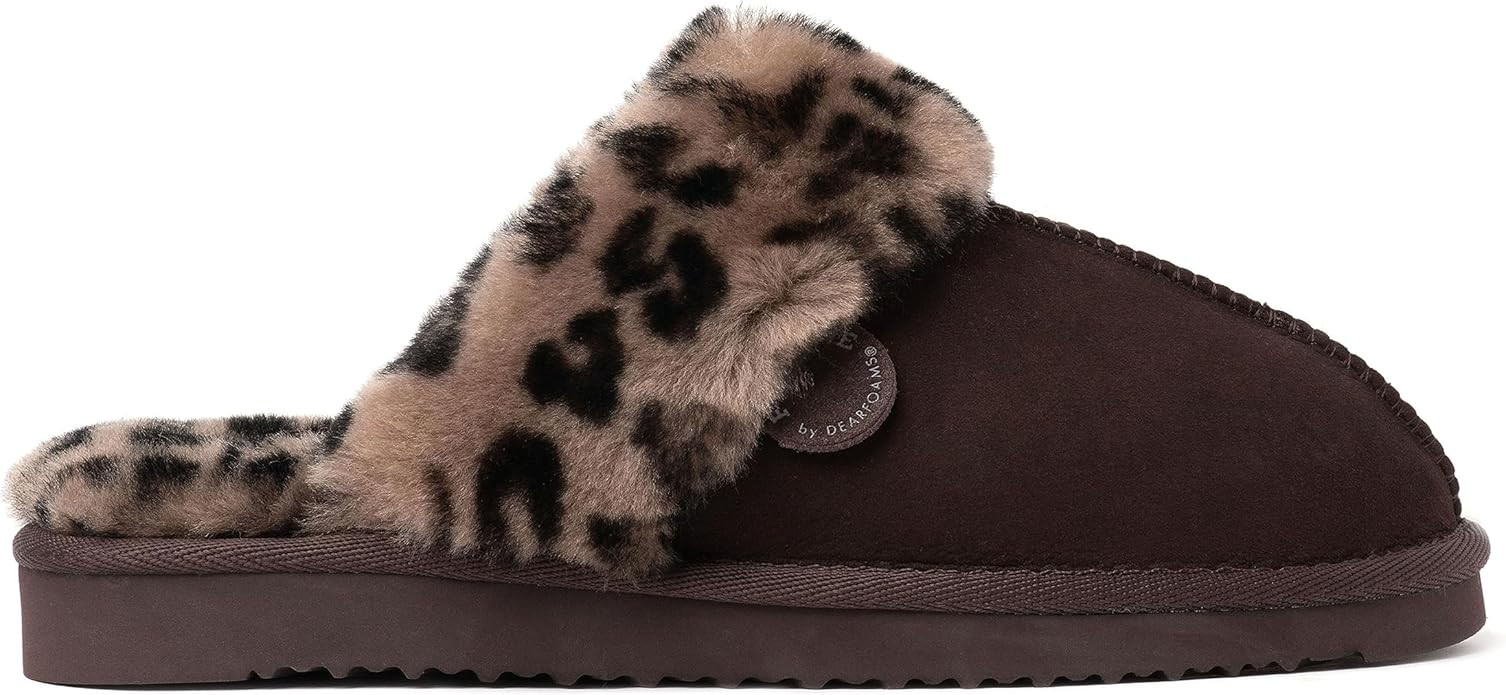 Dearfoams Women's Fireside Sydney Shearling Fur Indoor/Outdoor Scuff Slipper with Wide Widths | Amazon (US)