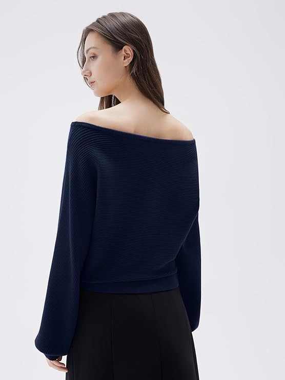 SUUKSESS Women Cashmere Oversized Off Shoulder Pullover Sweaters Boat Neck Long Sleeve Knit Jumpe... | Amazon (US)