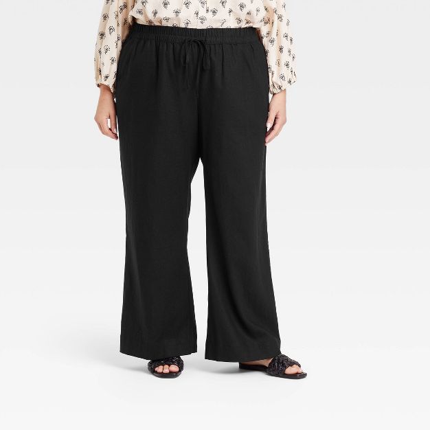 Women's High-Rise Wide Leg Linen Pull-On Pants - A New Day™ | Target