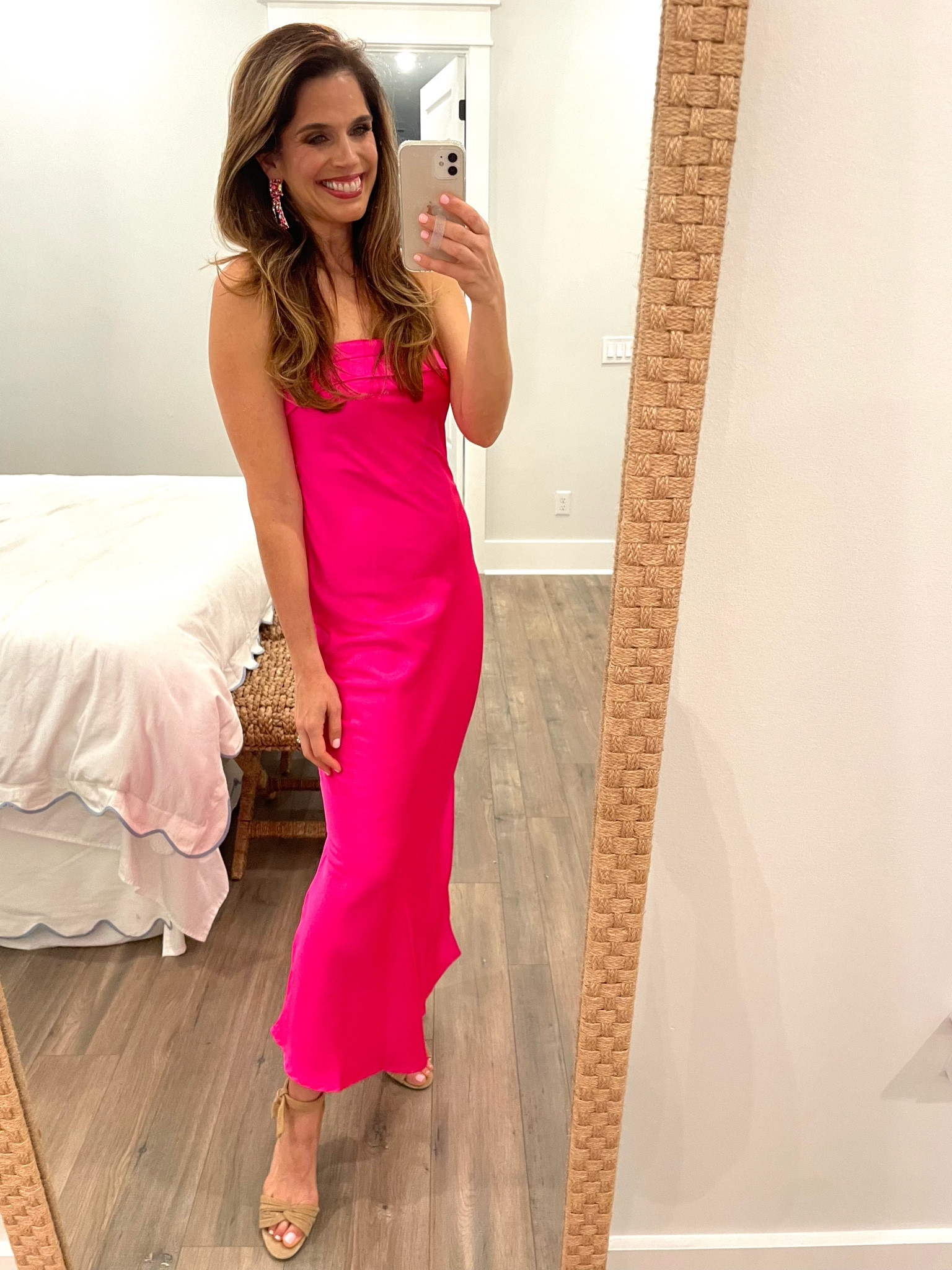 Charlita Midi Charmed Satin Strapless Maxi Dress U2013 MILK