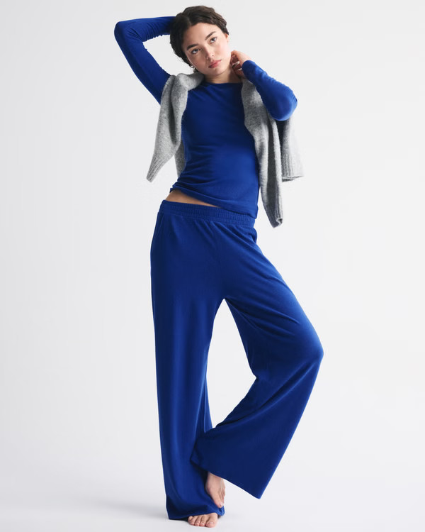 Lounge Brushed Wide Leg Sweatpant | Abercrombie & Fitch (US)