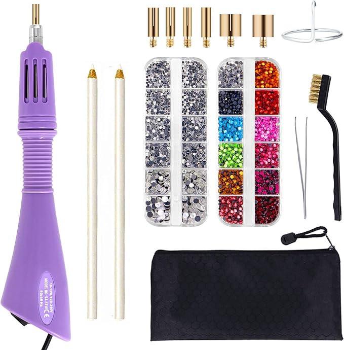 Hotfix Applicator, GGLTECK DIY Hot Fix Rhinestone Applicator Wand Setter Tool Kit with 7 Differen... | Amazon (US)