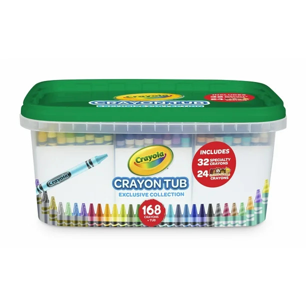 Crayola Crayon and Storage Tub, 168 Crayons, Featuring Colors of the World Crayon Colors - Walmar... | Walmart (US)