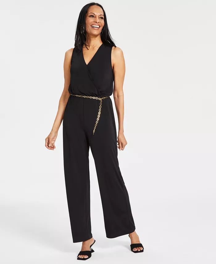Women's Chain-Belt Jumpsuit, Created for Macy's | Macy's