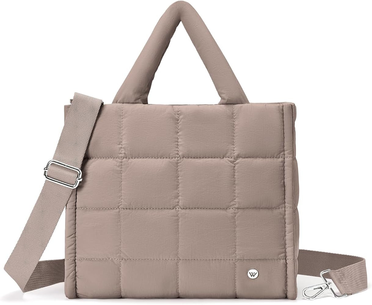 WESTBRONCO Puffer Crossbody Bags for Women Quilted Tote Bag Puffy Weekender Overnight Bag Nylon S... | Amazon (US)