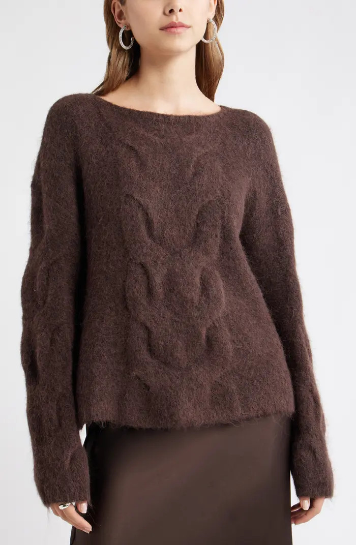 Open Edit Cable Boatneck Sweater | Nordstrom | Nordstrom