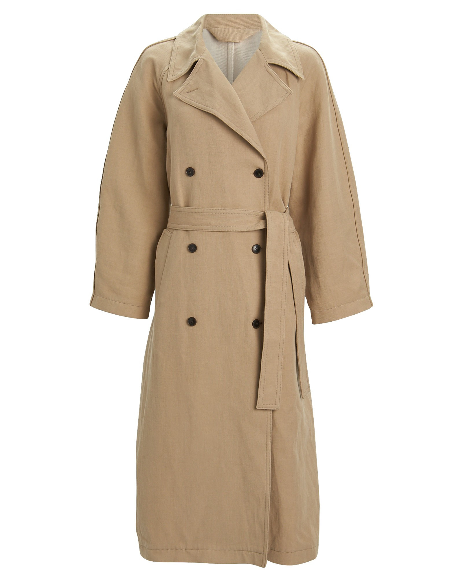 Samsøe Samsøe Magda Double-Breasted Trench Coat, Beige P | INTERMIX