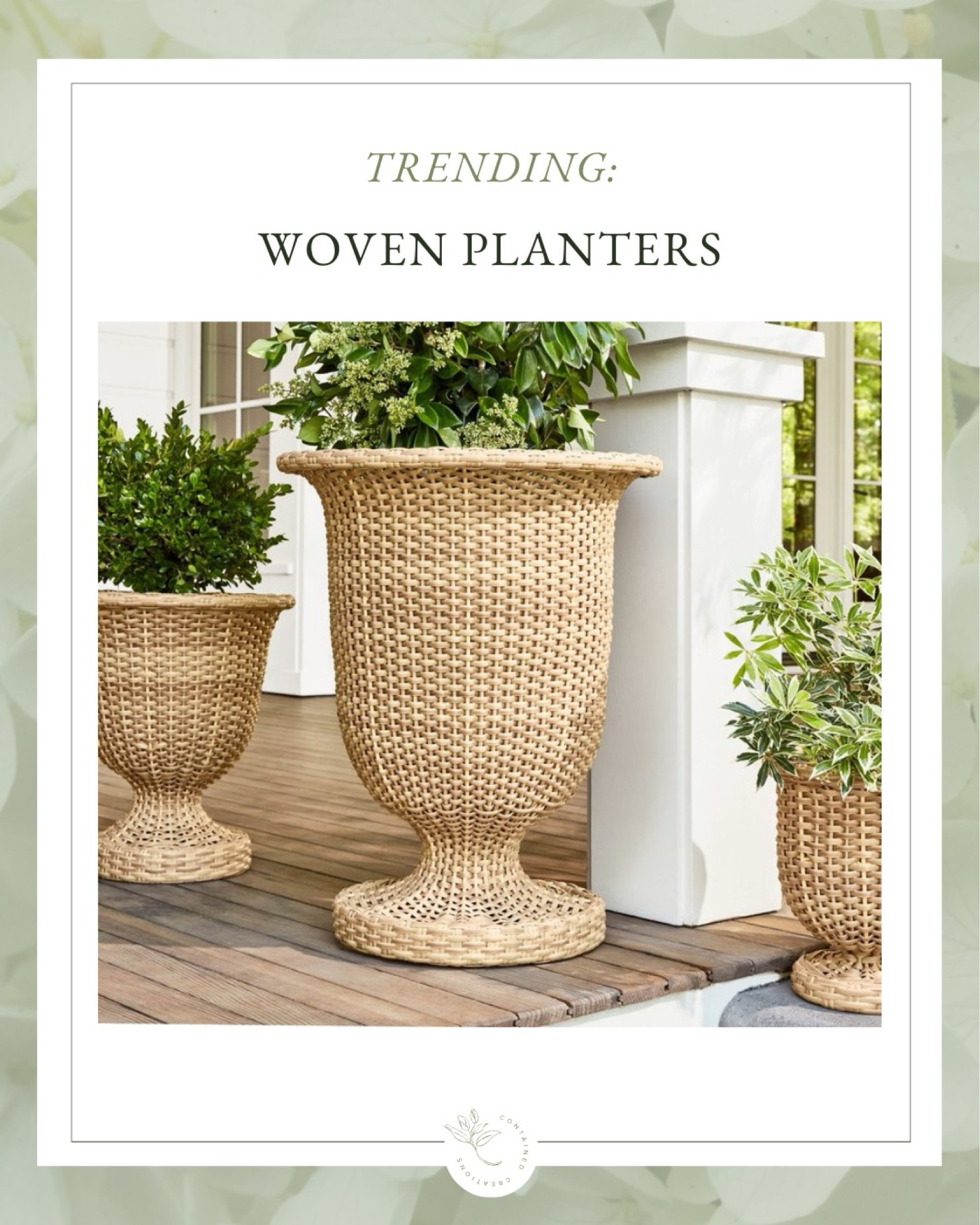 Woven planters add a beachy or cottage vibe to any front porch!🪴

#LTKhome #LTKstyletip #LTKSeasonal