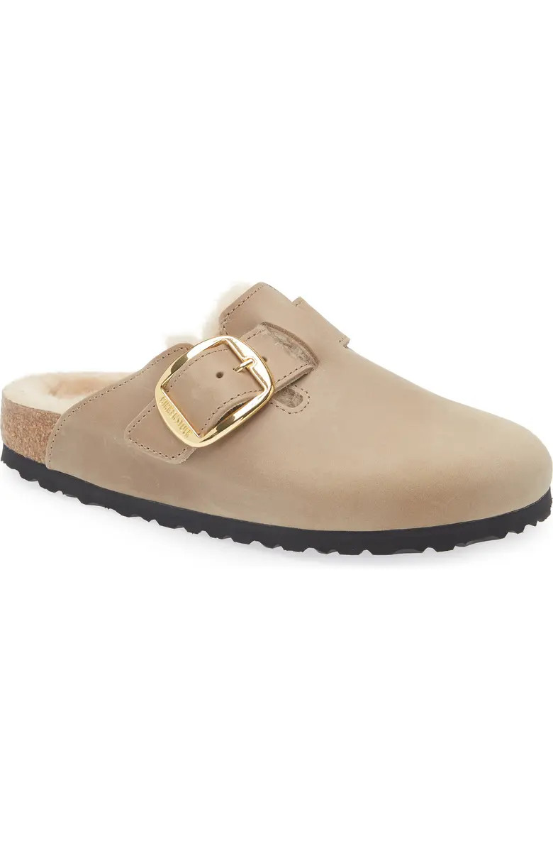 Boston Big Buckle Genuine Shearling Lined Clog (Women) | Nordstrom