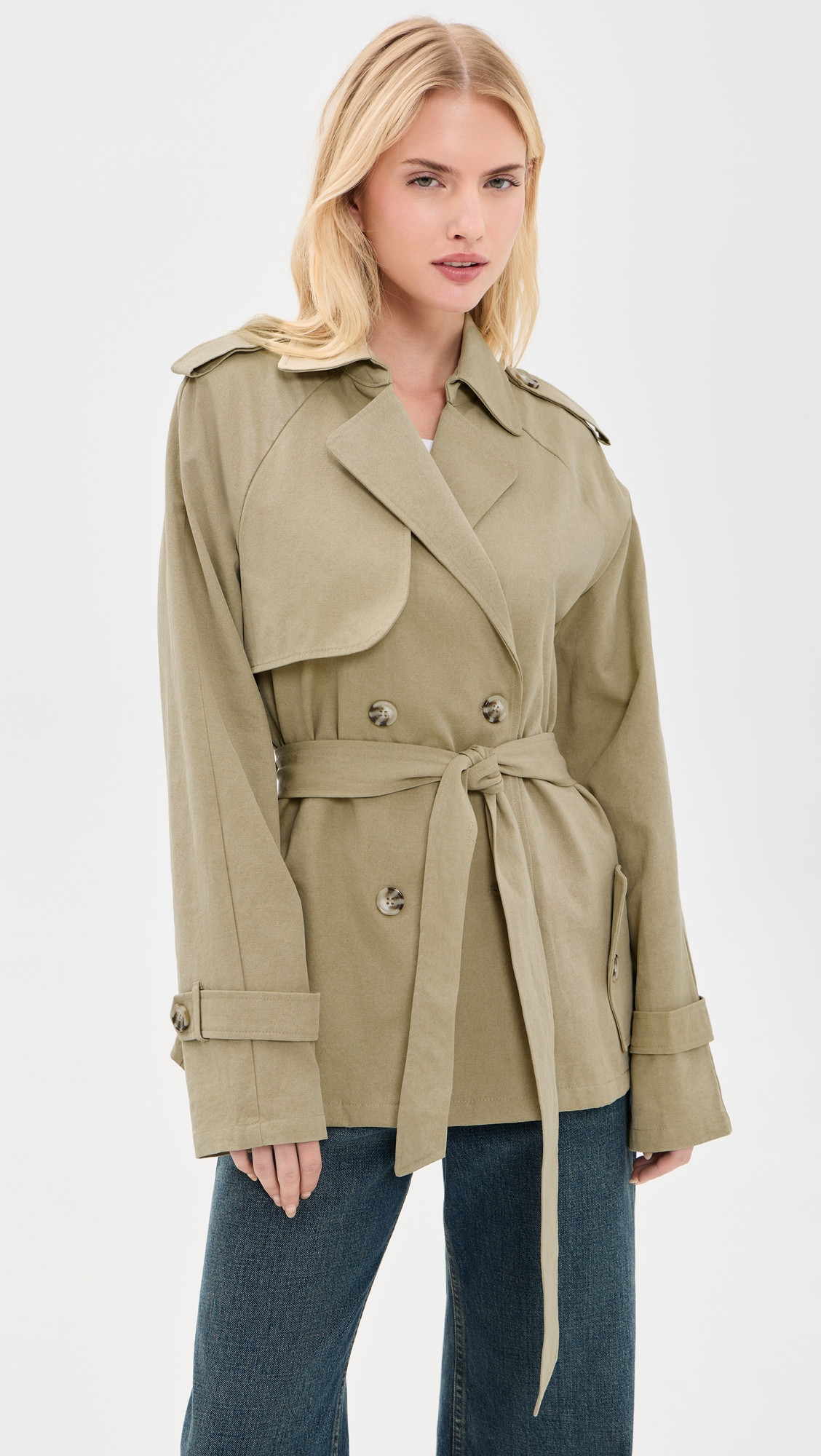 Lioness Cropped Trencherous Coat Tan XS | Shopbop