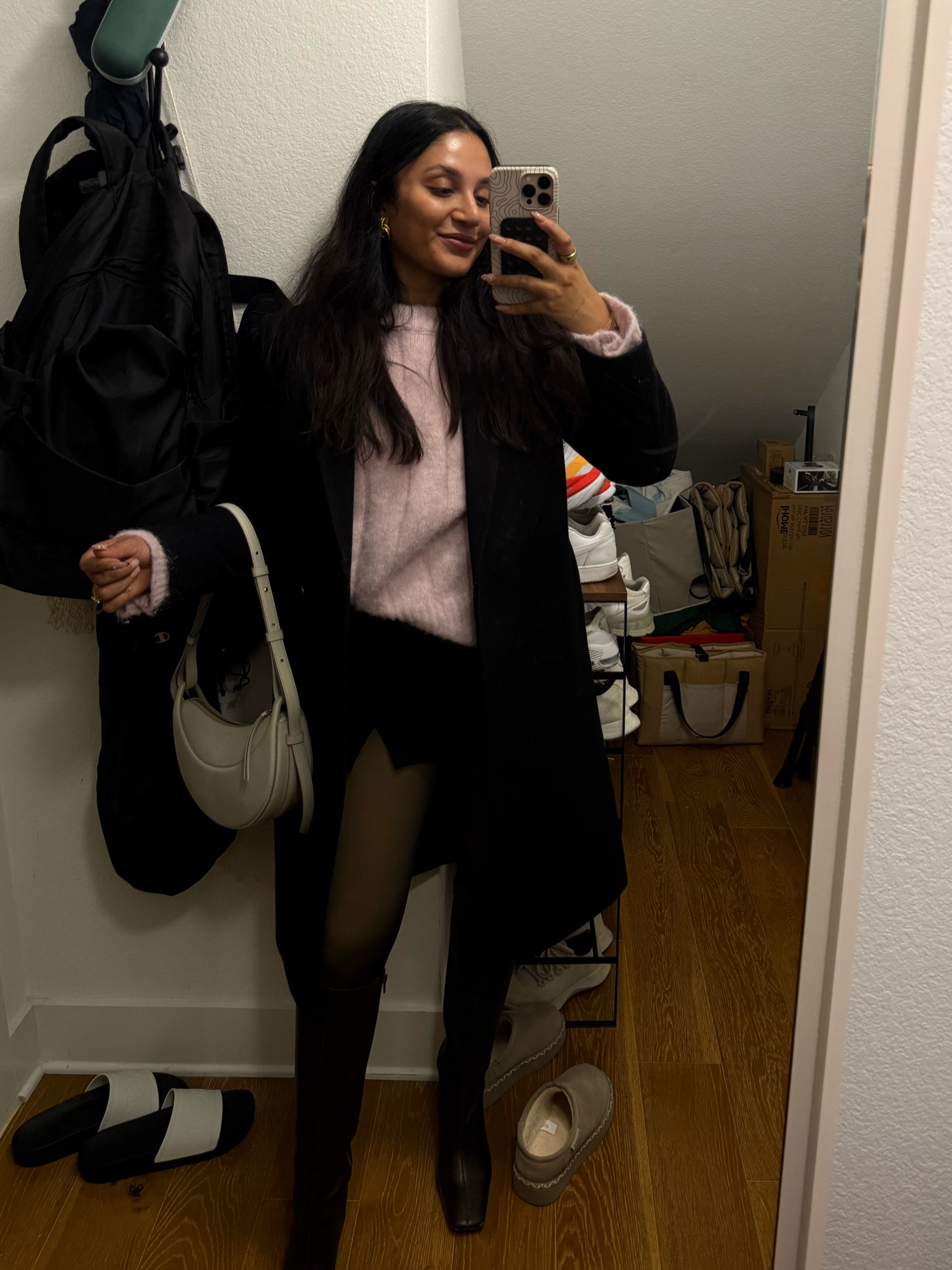 Xs in sweater
Small in skort 
Size down in coat - wearing xs 

#LTKStyleTip #LTKBeauty